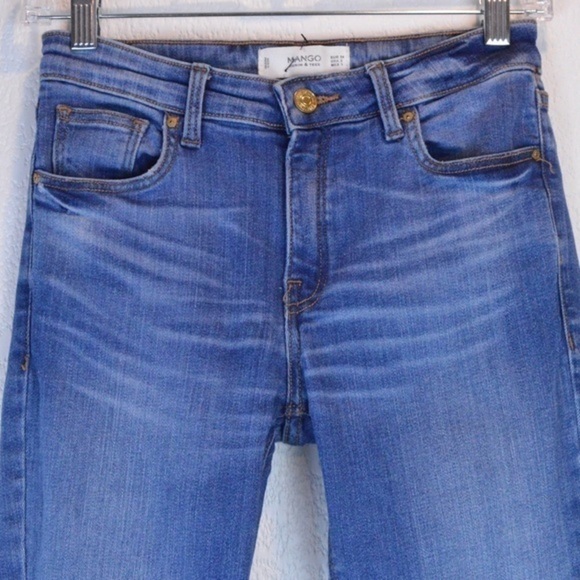 MANGO Skinny Crop Ankle Jeans‎ with Ankle Zippers, Medium Wash - Size 2 - Picture 4 of 9